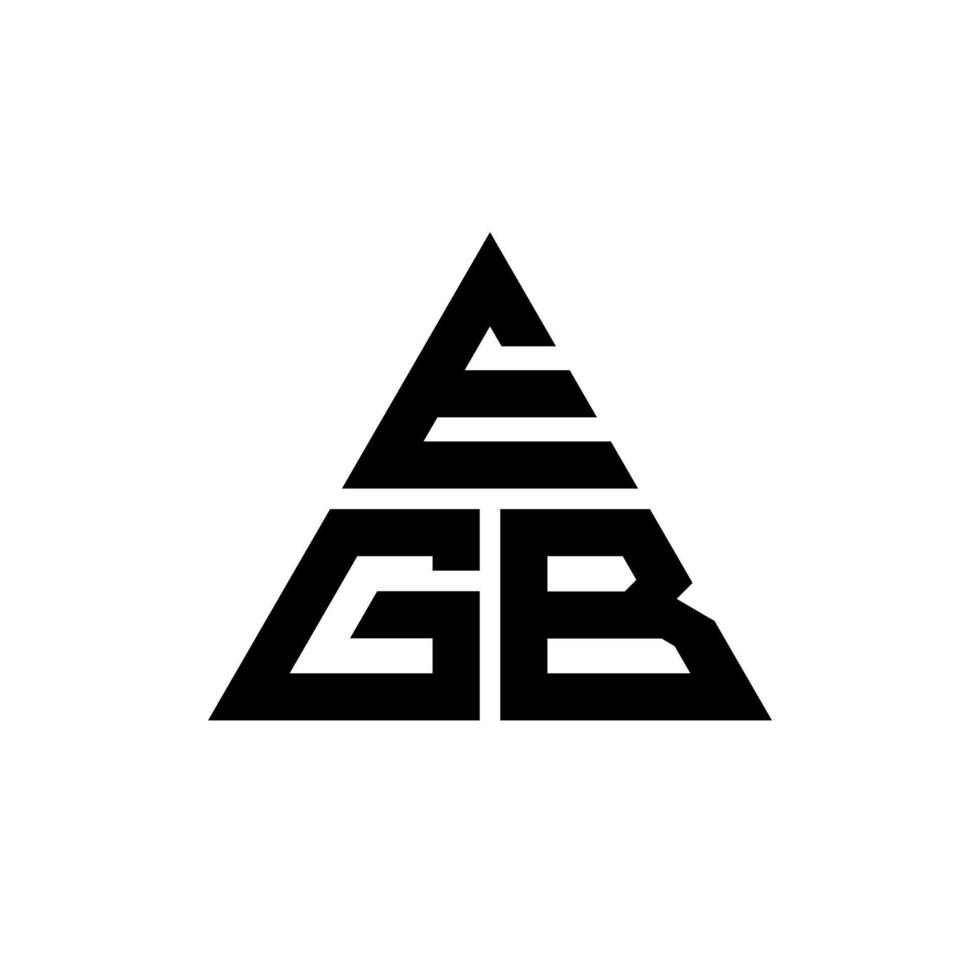 design de logotipo de letra de triângulo egb com forma de triângulo. monograma de design de logotipo de triângulo egb. modelo de logotipo de vetor de triângulo egb com cor vermelha. logotipo triangular egb logotipo simples, elegante e luxuoso.