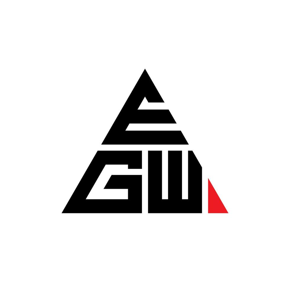 egw design de logotipo de letra de triângulo com forma de triângulo. egw triângulo logotipo design monograma. modelo de logotipo de vetor de triângulo egw com cor vermelha. egw logotipo triangular logotipo simples, elegante e luxuoso.