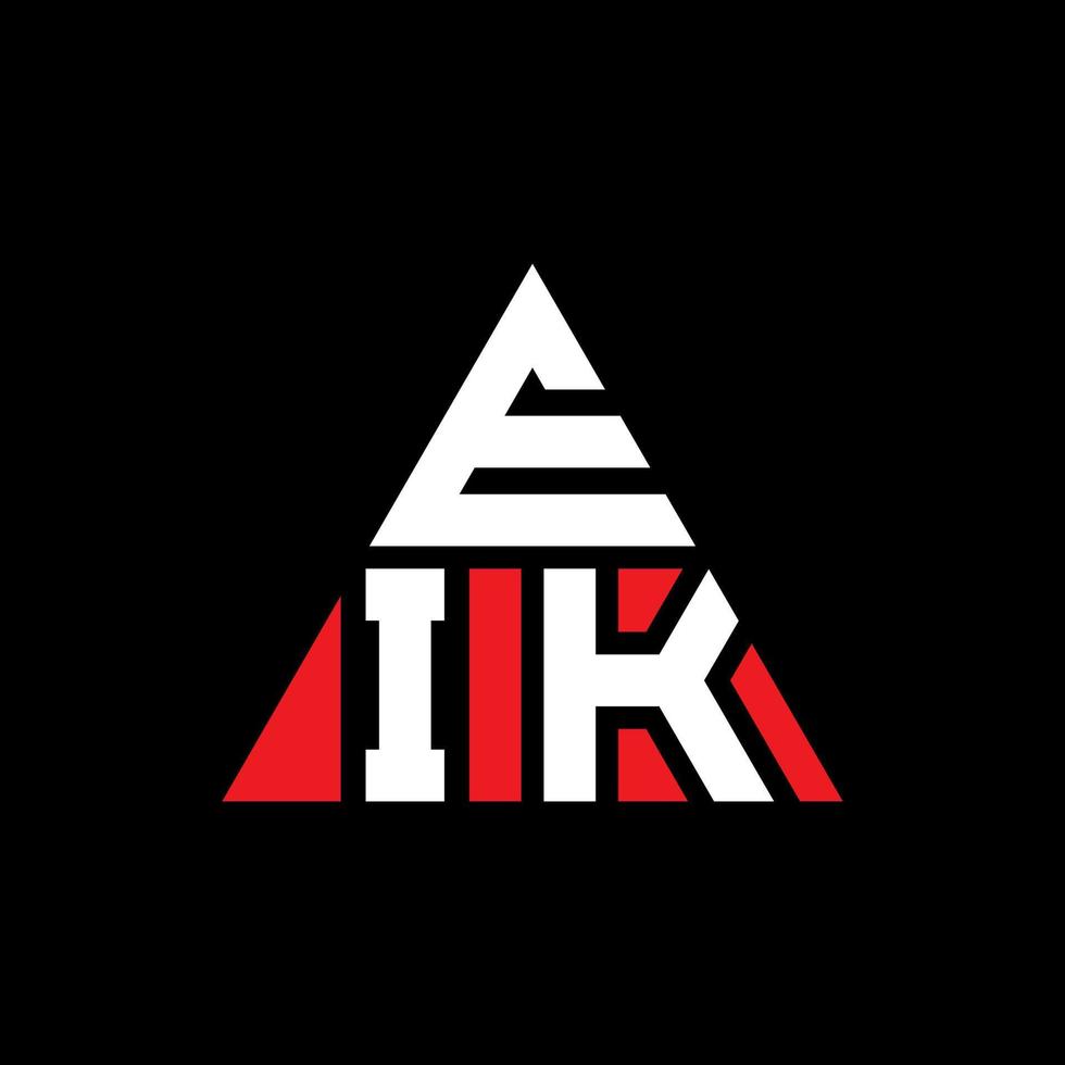 design de logotipo de letra de triângulo eik com forma de triângulo. monograma de design de logotipo de triângulo eik. modelo de logotipo de vetor de triângulo eik com cor vermelha. logotipo triangular eik logotipo simples, elegante e luxuoso.