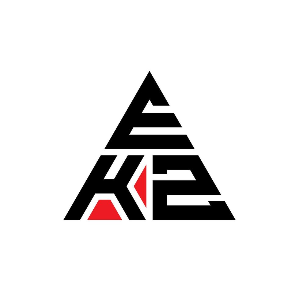 design de logotipo de letra de triângulo ekz com forma de triângulo. monograma de design de logotipo de triângulo ekz. modelo de logotipo de vetor de triângulo ekz com cor vermelha. logotipo triangular ekz logotipo simples, elegante e luxuoso.