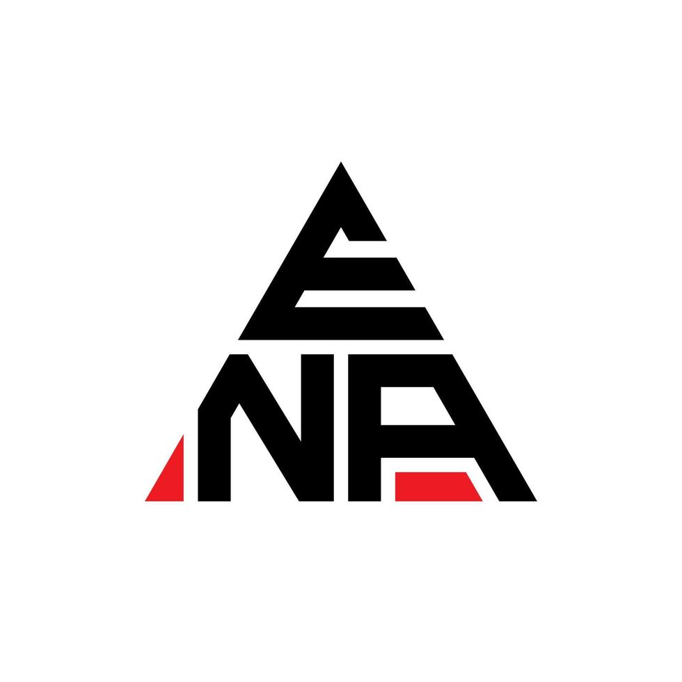 design de logotipo de letra triângulo ena com forma de triângulo. monograma de design de logotipo de triângulo ena. modelo de logotipo de vetor de triângulo ena com cor vermelha. ena logotipo triangular logotipo simples, elegante e luxuoso.