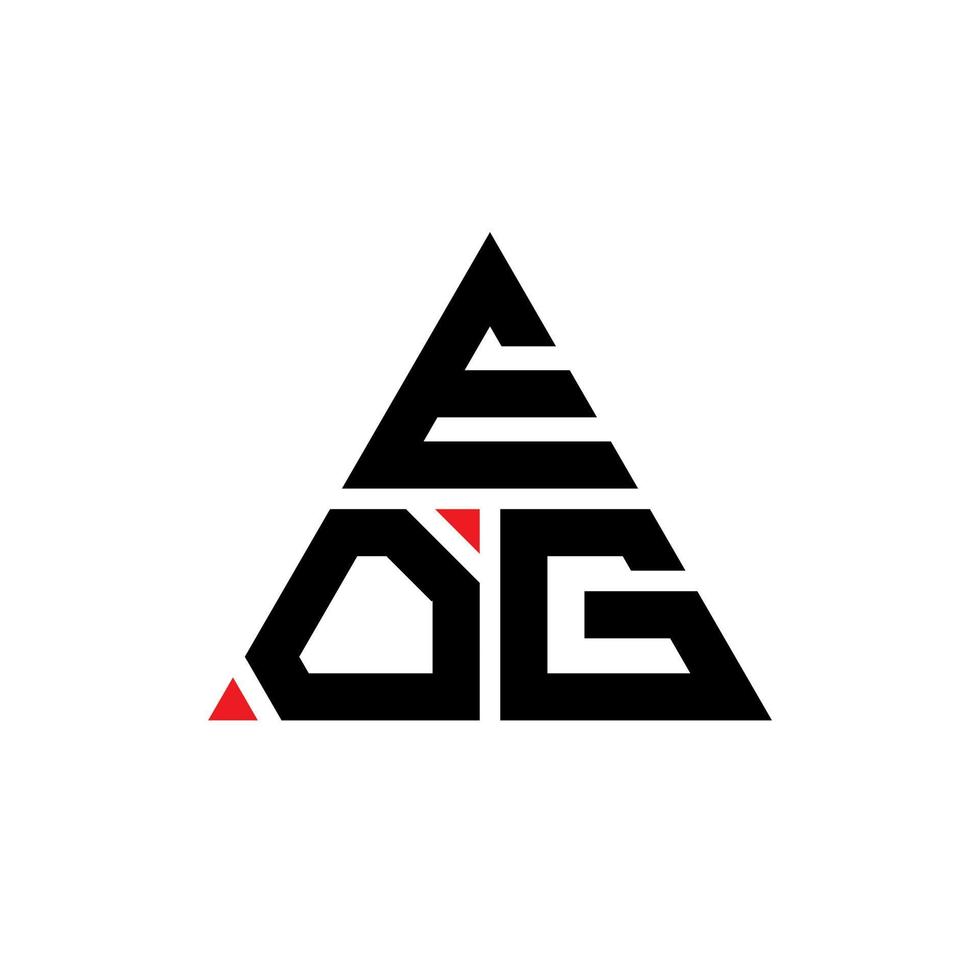 design de logotipo de letra triângulo eog com forma de triângulo. monograma de design de logotipo de triângulo eog. modelo de logotipo de vetor de triângulo eog com cor vermelha. logotipo triangular eog logotipo simples, elegante e luxuoso.