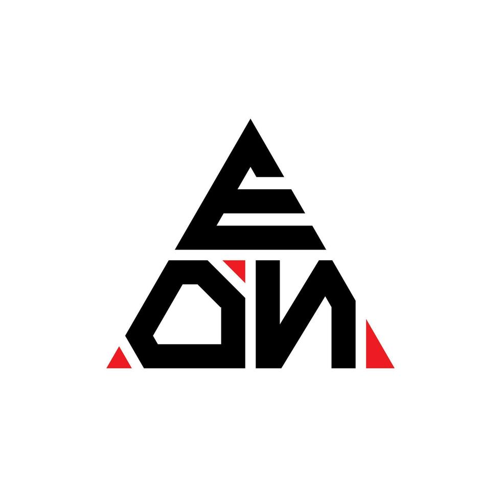 design de logotipo de letra triângulo eon com forma de triângulo. monograma de design de logotipo de triângulo eon. modelo de logotipo de vetor de triângulo eon com cor vermelha. logotipo triangular eon logotipo simples, elegante e luxuoso.