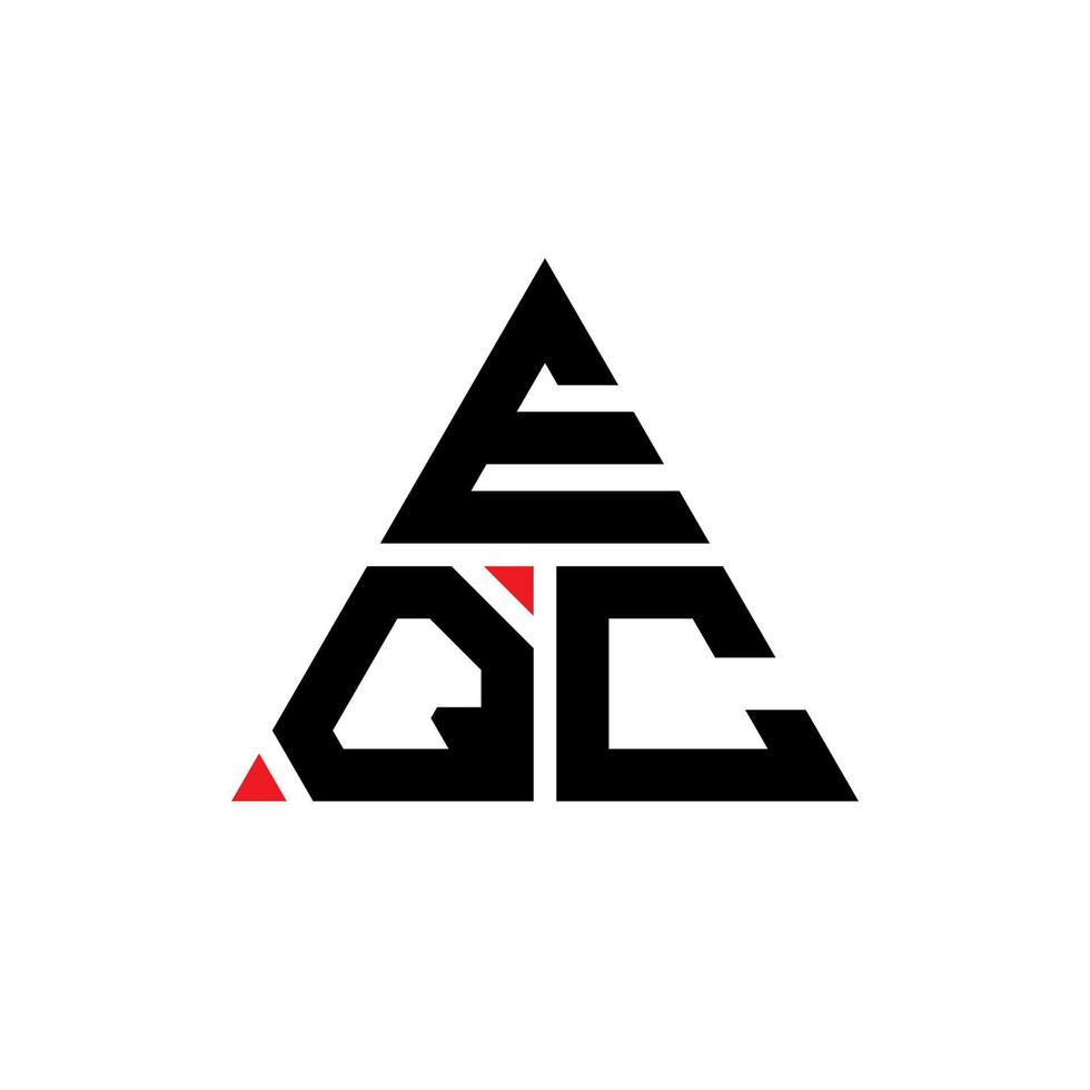 design de logotipo de letra de triângulo eqc com forma de triângulo. monograma de design de logotipo de triângulo eqc. modelo de logotipo de vetor de triângulo eqc com cor vermelha. logotipo triangular eqc logotipo simples, elegante e luxuoso.