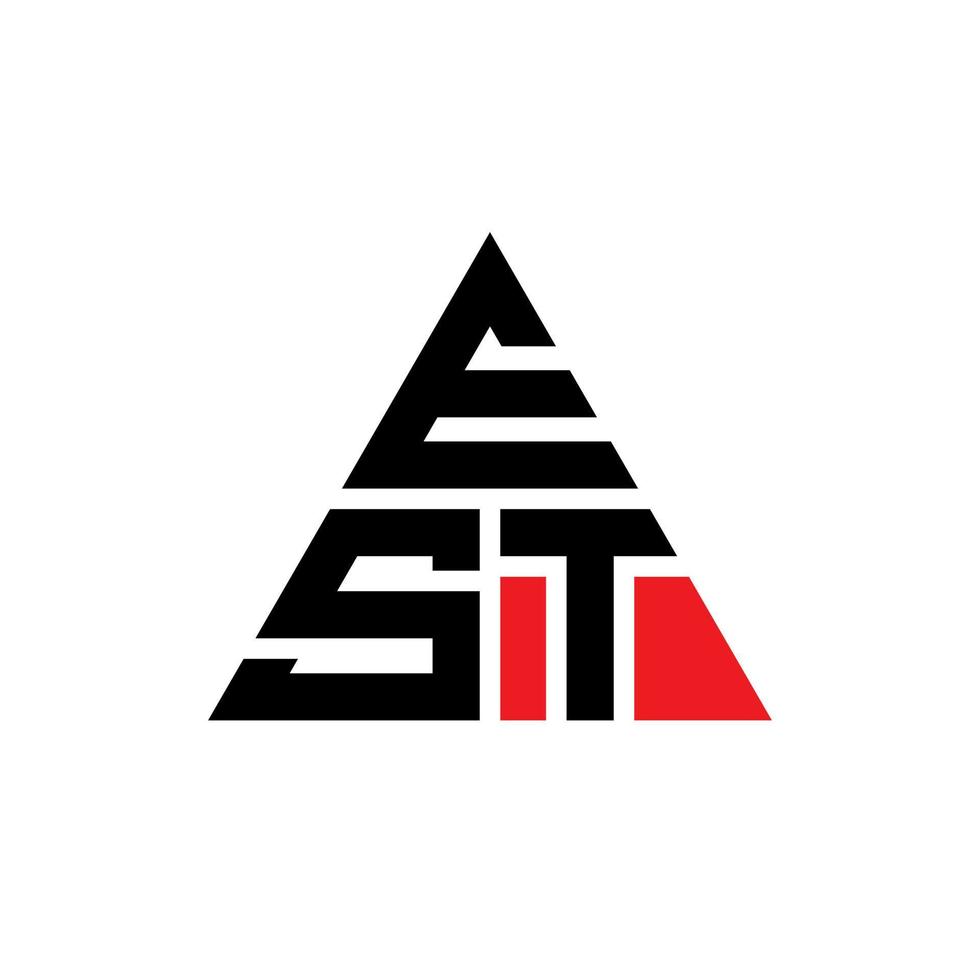 design de logotipo de letra triângulo est com forma de triângulo. monograma de design de logotipo de triângulo est. modelo de logotipo de vetor de triângulo est com cor vermelha. logotipo est triangular logotipo simples, elegante e luxuoso.