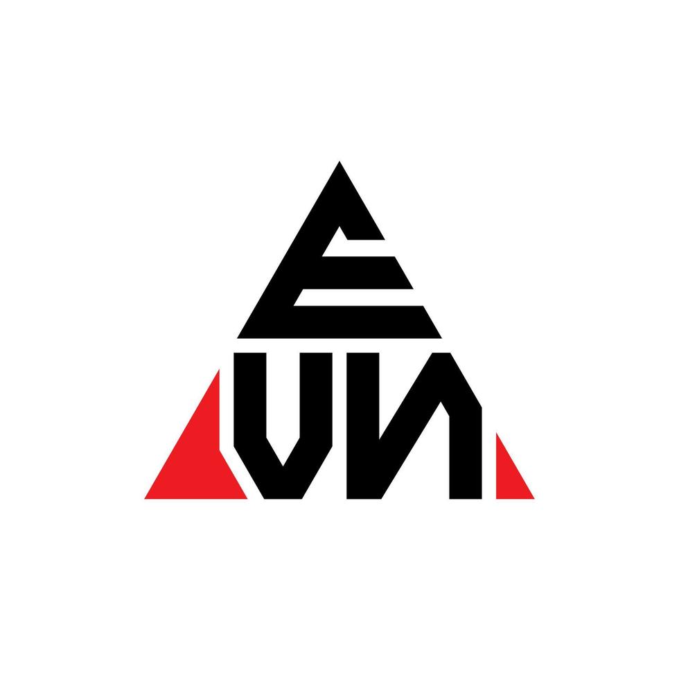design de logotipo de letra de triângulo evn com forma de triângulo. monograma de design de logotipo de triângulo evn. modelo de logotipo de vetor evn triângulo com cor vermelha. evn logo triangular logo simples, elegante e luxuoso.