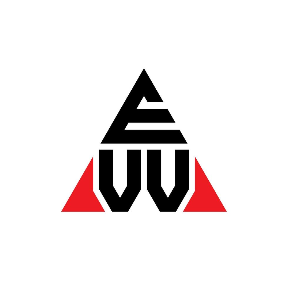 design de logotipo de letra de triângulo evv com forma de triângulo. monograma de design de logotipo de triângulo evv. modelo de logotipo de vetor de triângulo evv com cor vermelha. logotipo triangular evv logotipo simples, elegante e luxuoso.