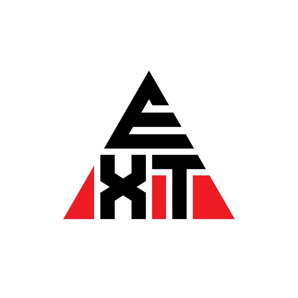 design de logotipo de letra de triângulo ex com forma de triângulo. monograma de design de logotipo de triângulo ext. modelo de logotipo de vetor ext triângulo com cor vermelha. ext logotipo triangular logotipo simples, elegante e luxuoso.