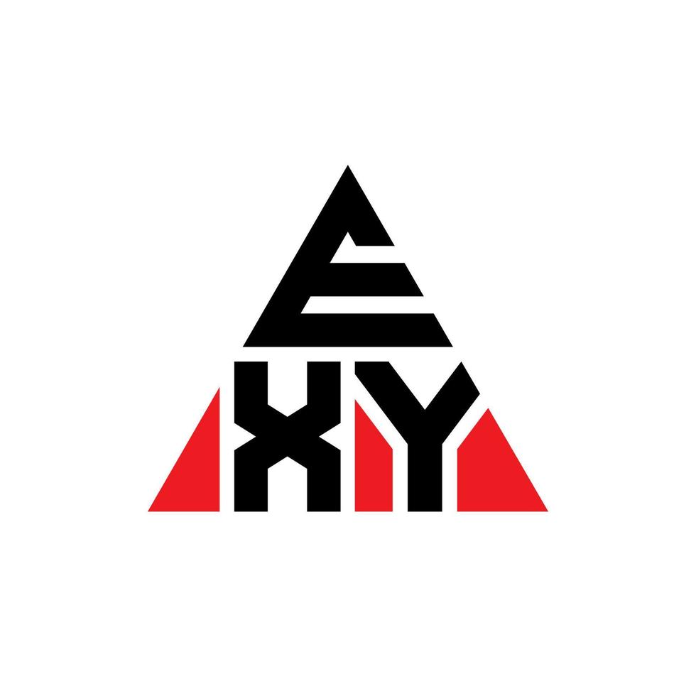 design de logotipo de letra de triângulo exy com forma de triângulo. monograma de design de logotipo de triângulo exy. modelo de logotipo de vetor exy triângulo com cor vermelha. logo triangular exy logo simples, elegante e luxuoso.