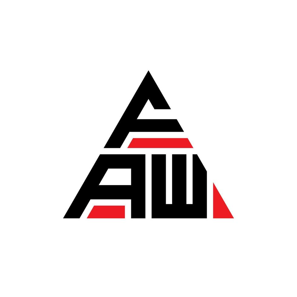 design de logotipo de letra triângulo faw com forma de triângulo. monograma de design de logotipo de triângulo faw. modelo de logotipo de vetor de triângulo faw com cor vermelha. faw logotipo triangular logotipo simples, elegante e luxuoso.