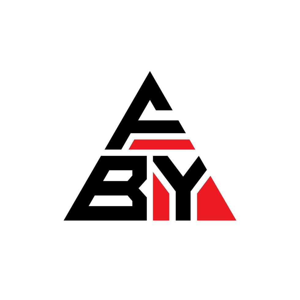 fby design de logotipo de carta triângulo com forma de triângulo. fby triângulo logotipo design monograma. modelo de logotipo de vetor fby triângulo com cor vermelha. fby logotipo triangular logotipo simples, elegante e luxuoso.
