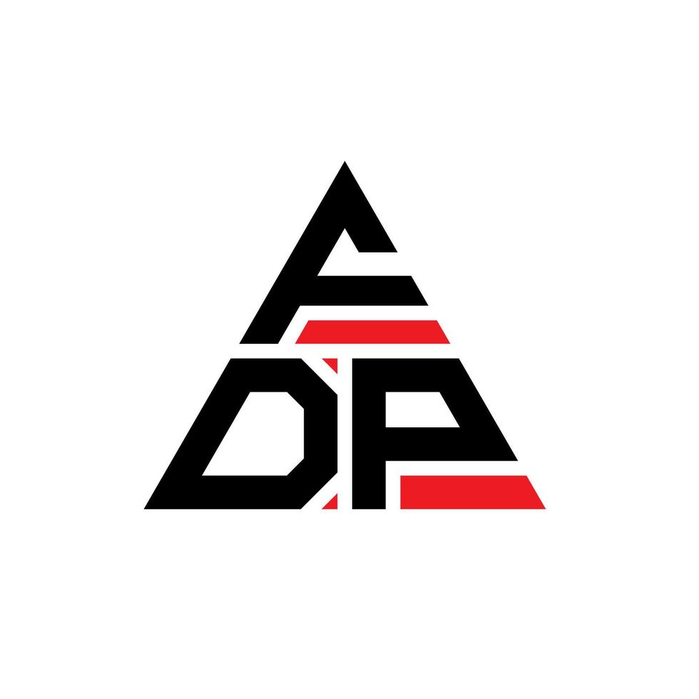design de logotipo de letra triângulo fdp com forma de triângulo. monograma de design de logotipo de triângulo fdp. modelo de logotipo de vetor triângulo fdp com cor vermelha. logotipo triangular fdp logotipo simples, elegante e luxuoso.