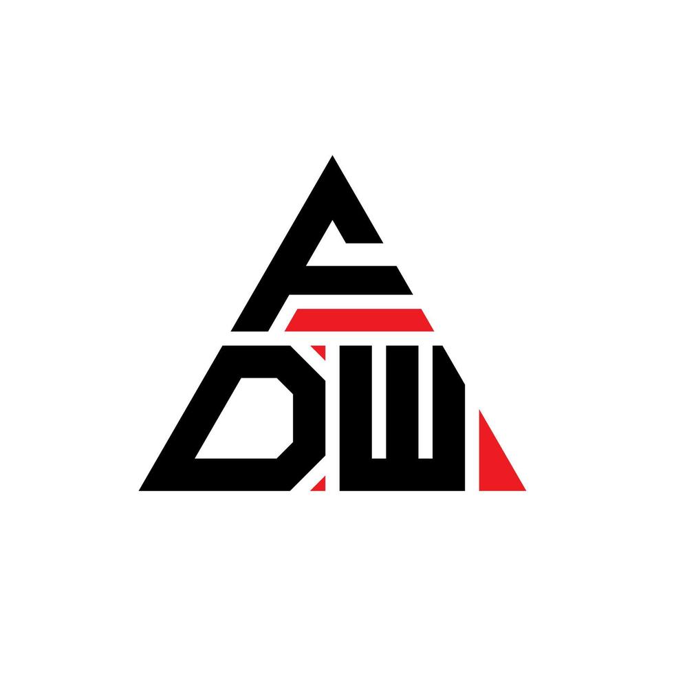 design de logotipo de letra triângulo fdw com forma de triângulo. monograma de design de logotipo de triângulo fdw. modelo de logotipo de vetor triângulo fdw com cor vermelha. logotipo triangular fdw logotipo simples, elegante e luxuoso.