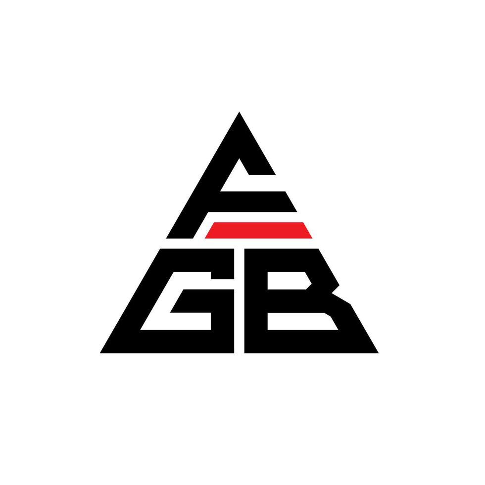 design de logotipo de letra triângulo fgb com forma de triângulo. monograma de design de logotipo de triângulo fgb. modelo de logotipo de vetor triângulo fgb com cor vermelha. logotipo triangular fgb logotipo simples, elegante e luxuoso.