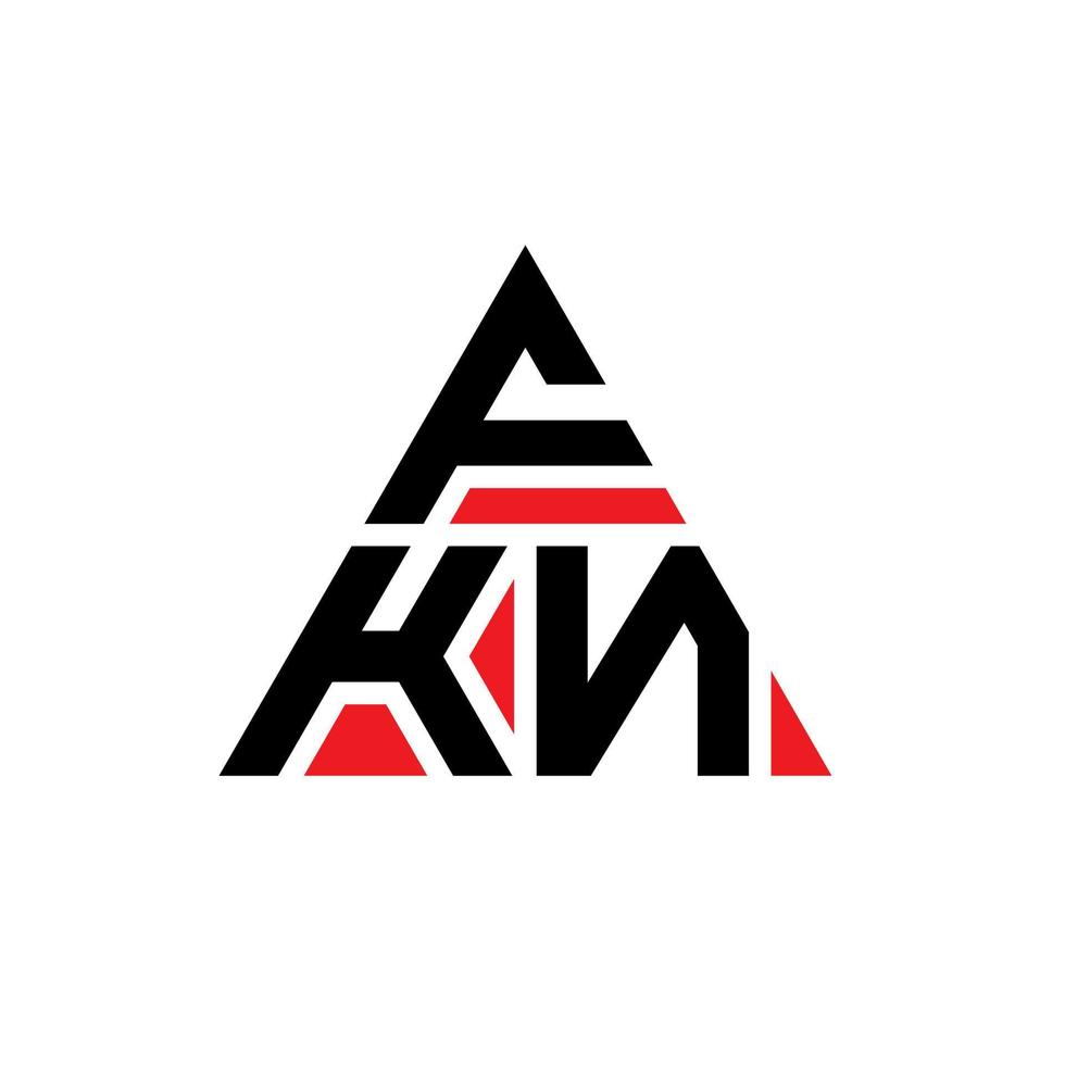 design de logotipo de letra triângulo fkn com forma de triângulo. monograma de design de logotipo de triângulo fkn. modelo de logotipo de vetor triângulo fkn com cor vermelha. logotipo triangular fkn logotipo simples, elegante e luxuoso.