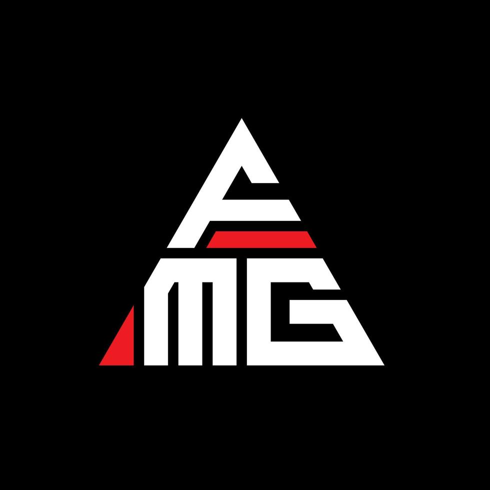 fmg design de logotipo de carta triângulo com forma de triângulo. monograma de design de logotipo de triângulo fmg. fmg modelo de logotipo de vetor triângulo com cor vermelha. fmg logotipo triangular logotipo simples, elegante e luxuoso.