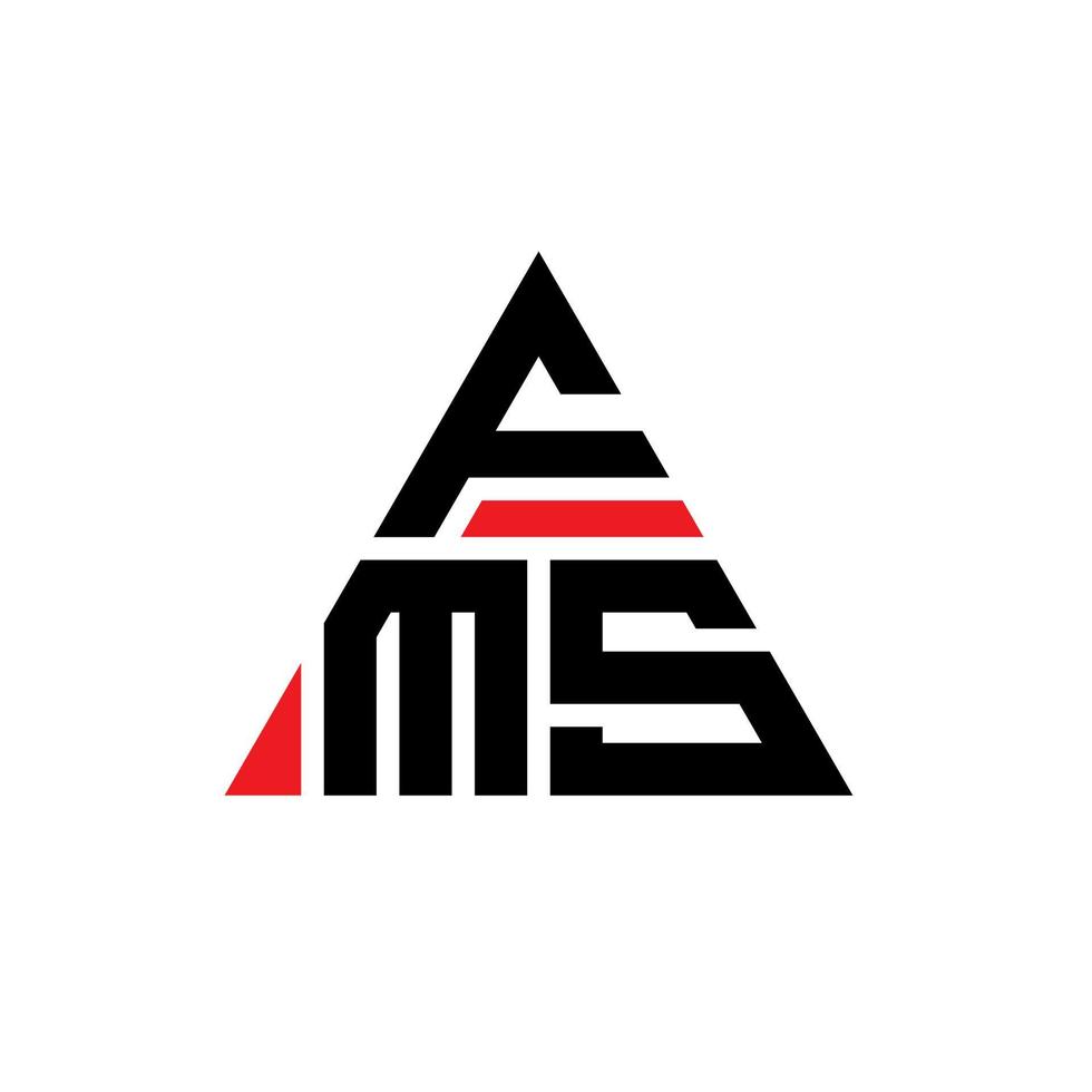 design de logotipo de letra triângulo fms com forma de triângulo. monograma de design de logotipo de triângulo fms. modelo de logotipo de vetor de triângulo fms com cor vermelha. logotipo triangular fms logotipo simples, elegante e luxuoso.