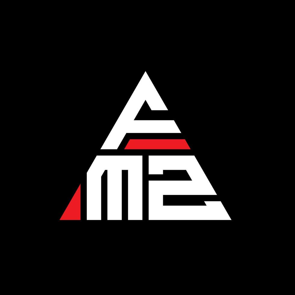 design de logotipo de letra triângulo fmz com forma de triângulo. monograma de design de logotipo de triângulo fmz. modelo de logotipo de vetor de triângulo fmz com cor vermelha. fmz logotipo triangular logotipo simples, elegante e luxuoso.