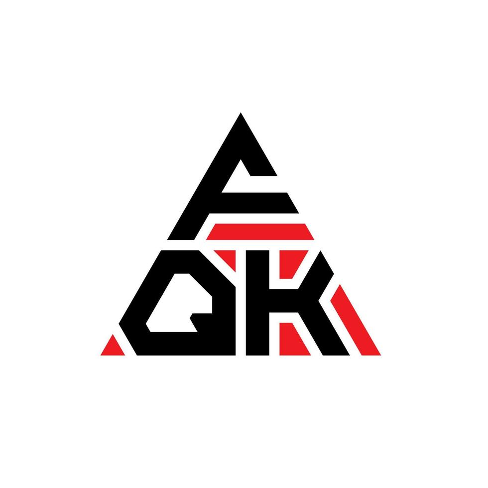 design de logotipo de letra triângulo fqk com forma de triângulo. monograma de design de logotipo de triângulo fqk. modelo de logotipo de vetor triângulo fqk com cor vermelha. logotipo triangular fqk logotipo simples, elegante e luxuoso.