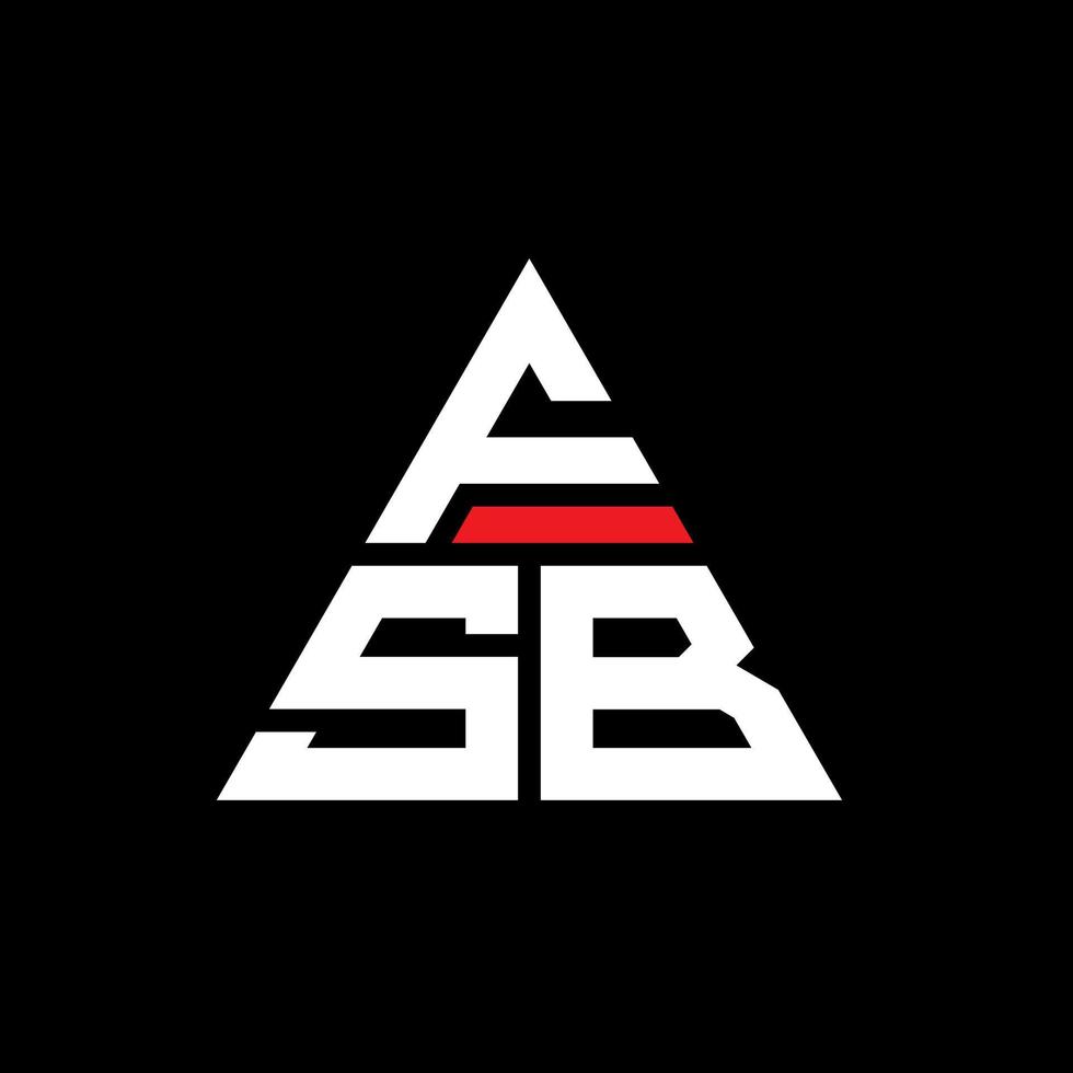 design de logotipo de letra triângulo fsb com forma de triângulo. monograma de design de logotipo de triângulo fsb. modelo de logotipo de vetor triângulo fsb com cor vermelha. logotipo triangular fsb logotipo simples, elegante e luxuoso.