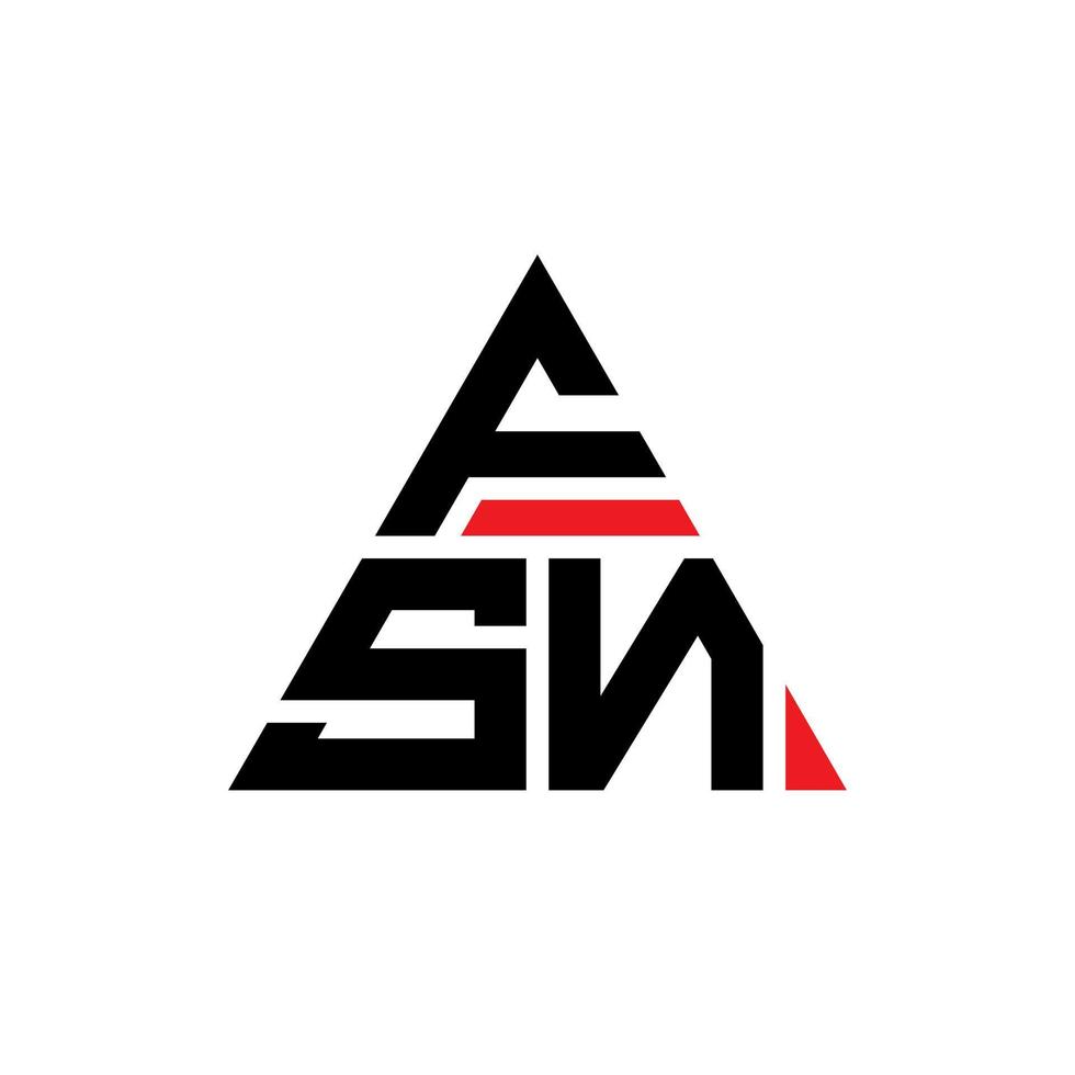 design de logotipo de letra triângulo fsn com forma de triângulo. monograma de design de logotipo de triângulo fsn. modelo de logotipo de vetor triângulo fsn com cor vermelha. logotipo triangular fsn logotipo simples, elegante e luxuoso.