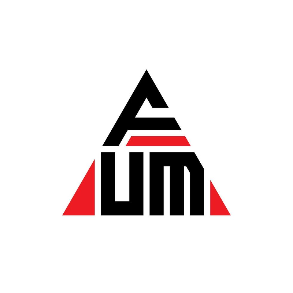 fum design de logotipo de letra triângulo com forma de triângulo. monograma de design de logotipo de triângulo fum. modelo de logotipo de vetor de triângulo fum com cor vermelha. logotipo triangular fum logotipo simples, elegante e luxuoso.