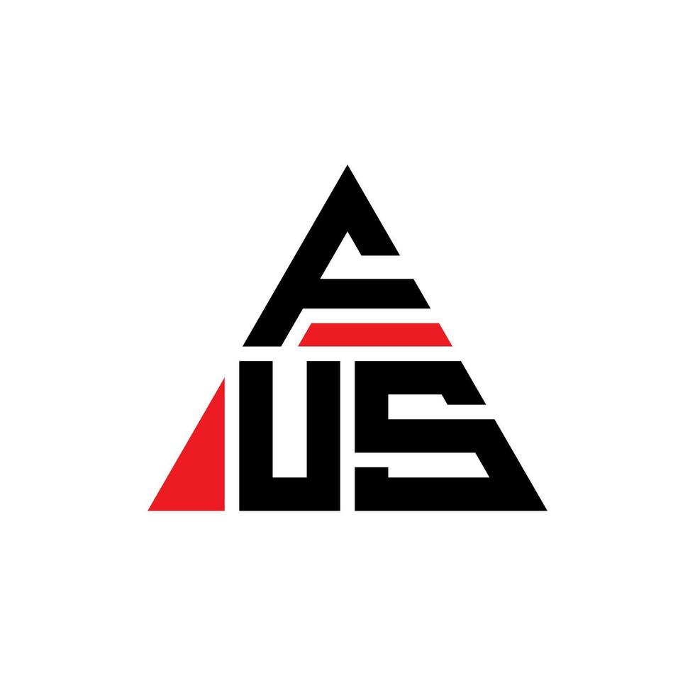 design de logotipo de letra de triângulo fus com forma de triângulo. monograma de design de logotipo de triângulo fus. modelo de logotipo de vetor de triângulo fus com cor vermelha. logotipo triangular fus logotipo simples, elegante e luxuoso.