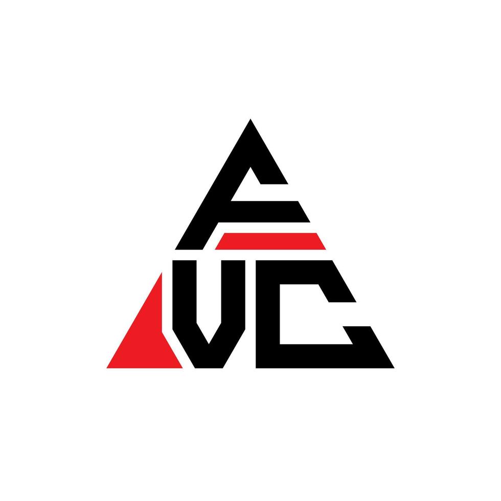 design de logotipo de letra triângulo fvc com forma de triângulo. monograma de design de logotipo de triângulo fvc. modelo de logotipo de vetor triângulo fvc com cor vermelha. logotipo triangular fvc logotipo simples, elegante e luxuoso.