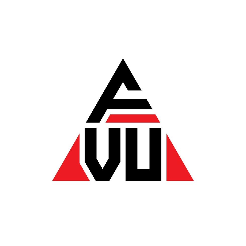 design de logotipo de letra triângulo fvu com forma de triângulo. monograma de design de logotipo de triângulo fvu. modelo de logotipo de vetor triângulo fvu com cor vermelha. logotipo triangular fvu logotipo simples, elegante e luxuoso.