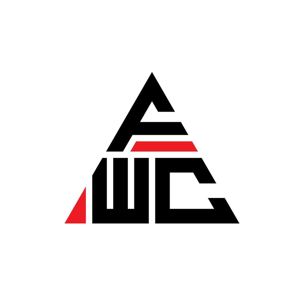 design de logotipo de letra triângulo fwc com forma de triângulo. monograma de design de logotipo de triângulo fwc. modelo de logotipo de vetor triângulo fwc com cor vermelha. logotipo triangular fwc logotipo simples, elegante e luxuoso.