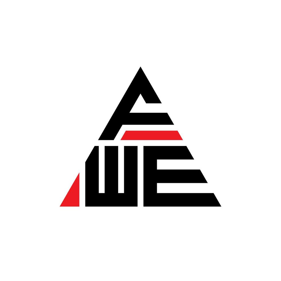 design de logotipo de letra triângulo fwe com forma de triângulo. monograma de design de logotipo de triângulo fwe. modelo de logotipo de vetor de triângulo fwe com cor vermelha. fwe logotipo triangular simples, elegante e luxuoso.