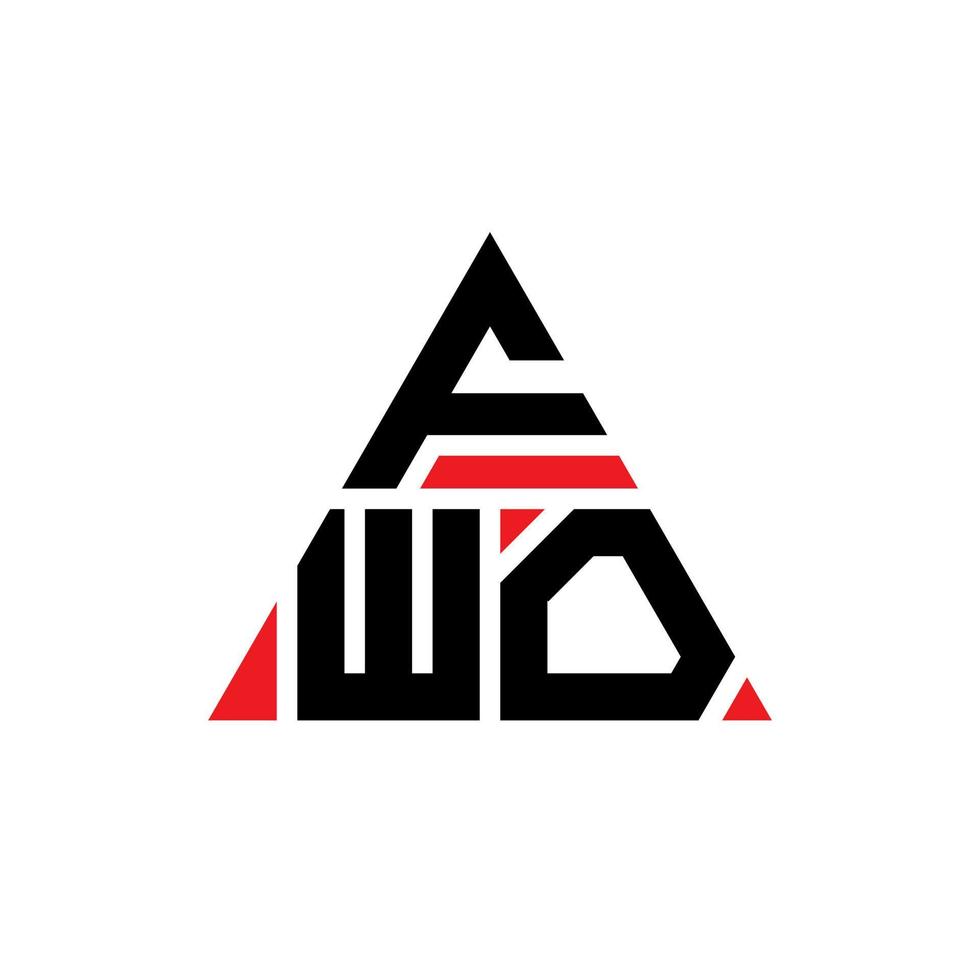 design de logotipo de letra de triângulo fwo com forma de triângulo. monograma de design de logotipo de triângulo fwo. modelo de logotipo de vetor de triângulo fwo com cor vermelha. fwo logotipo triangular logotipo simples, elegante e luxuoso.