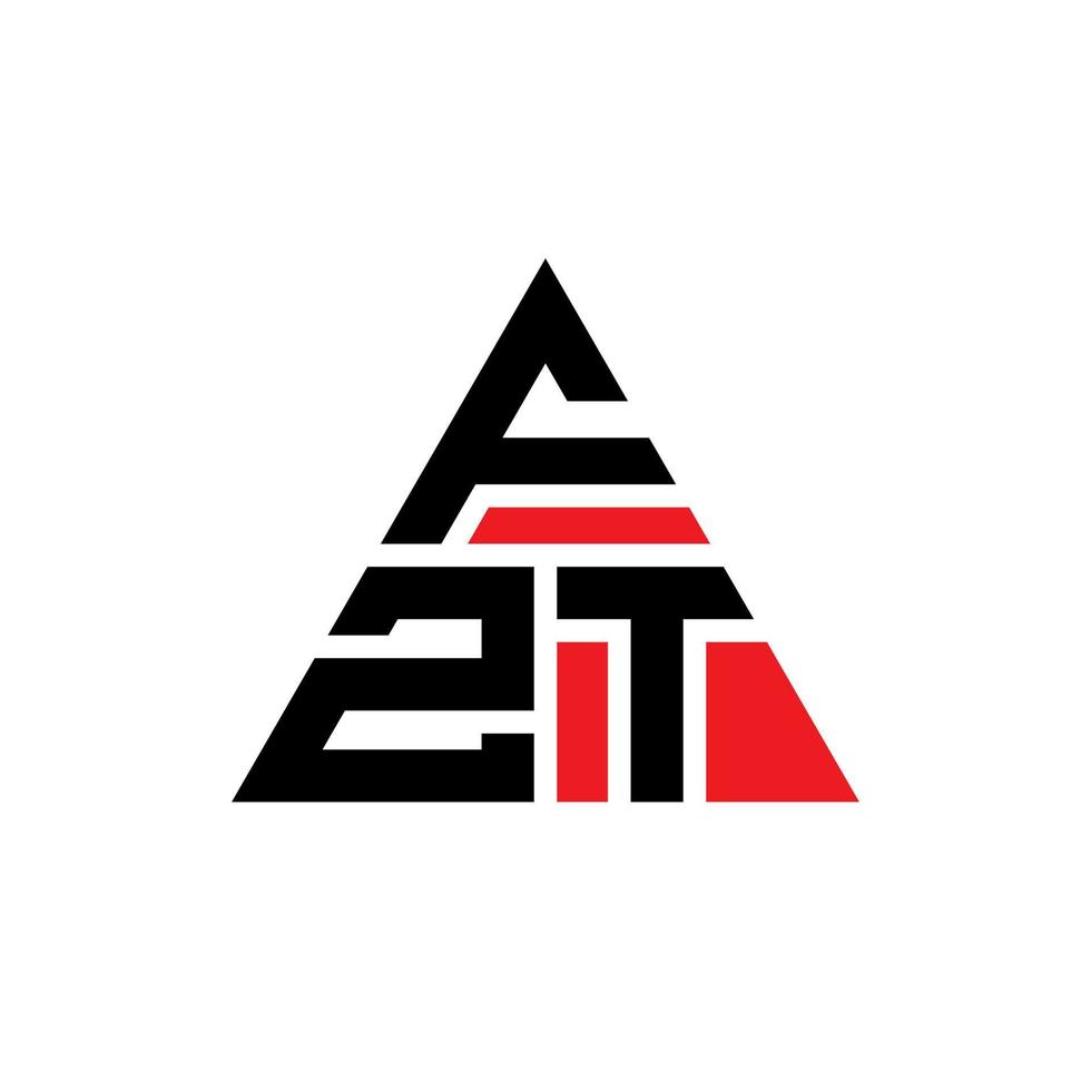 design de logotipo de letra triângulo fzt com forma de triângulo. monograma de design de logotipo de triângulo fzt. modelo de logotipo de vetor triângulo fzt com cor vermelha. logotipo triangular fzt logotipo simples, elegante e luxuoso.