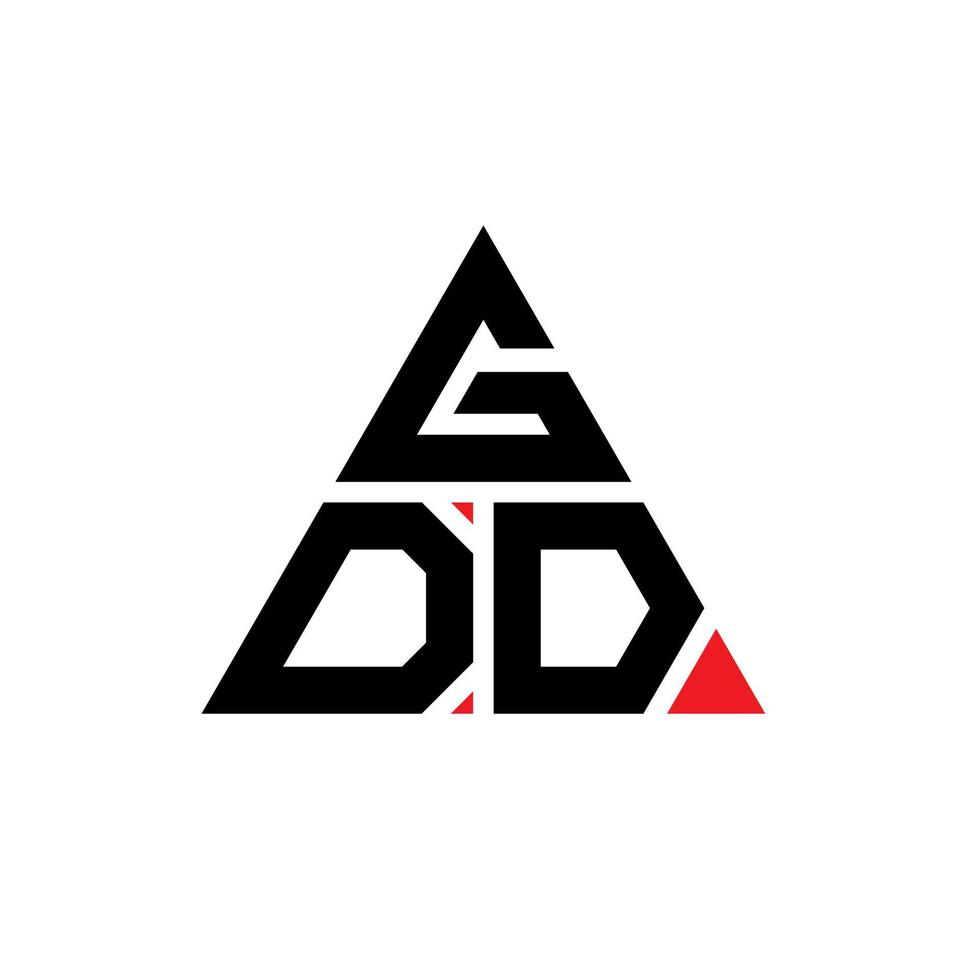 design de logotipo de letra triângulo gdd com forma de triângulo. monograma de design de logotipo de triângulo gdd. modelo de logotipo de vetor de triângulo gdd com cor vermelha. logotipo triangular gdd logotipo simples, elegante e luxuoso.