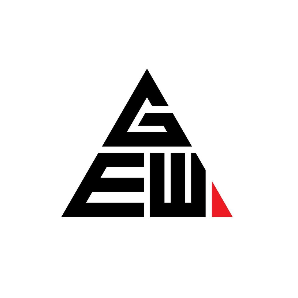 gew design de logotipo de letra de triângulo com forma de triângulo. gew monograma de design de logotipo de triângulo. gew modelo de logotipo de vetor triângulo com cor vermelha. logotipo triangular gew logotipo simples, elegante e luxuoso.