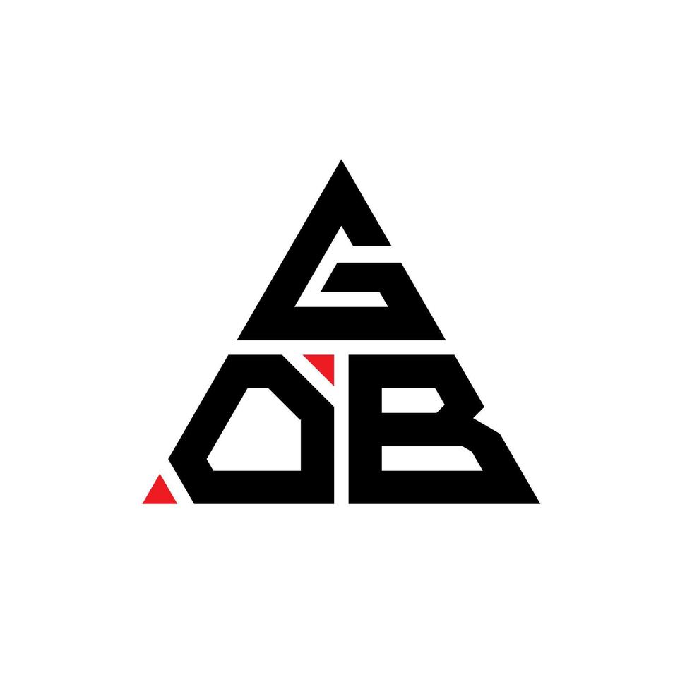 design de logotipo de letra de triângulo gob com forma de triângulo. monograma de design de logotipo de triângulo gob. modelo de logotipo de vetor de triângulo gob com cor vermelha. gob triangular logotipo logotipo simples, elegante e luxuoso.