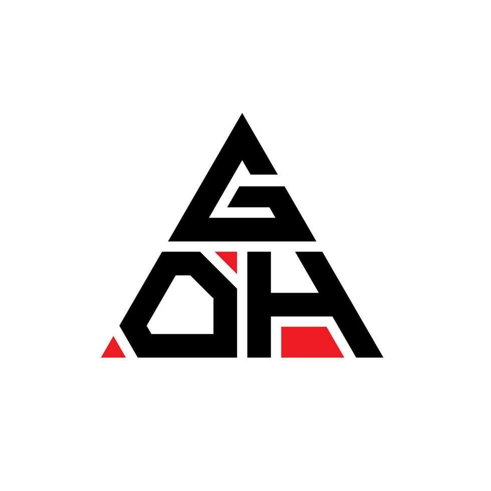 design de logotipo de letra de triângulo goh com forma de triângulo. monograma de design de logotipo de triângulo goh. modelo de logotipo de vetor de triângulo goh com cor vermelha. goh logotipo triangular logotipo simples, elegante e luxuoso.