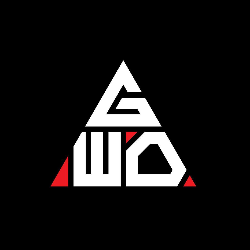 design de logotipo de letra de triângulo gwo com forma de triângulo. monograma de design de logotipo de triângulo gwo. modelo de logotipo de vetor de triângulo gwo com cor vermelha. logotipo triangular gwo logotipo simples, elegante e luxuoso.