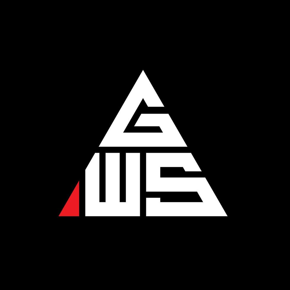 design de logotipo de letra triângulo gws com forma de triângulo. monograma de design de logotipo de triângulo gws. modelo de logotipo de vetor de triângulo gws com cor vermelha. logotipo triangular gws logotipo simples, elegante e luxuoso.