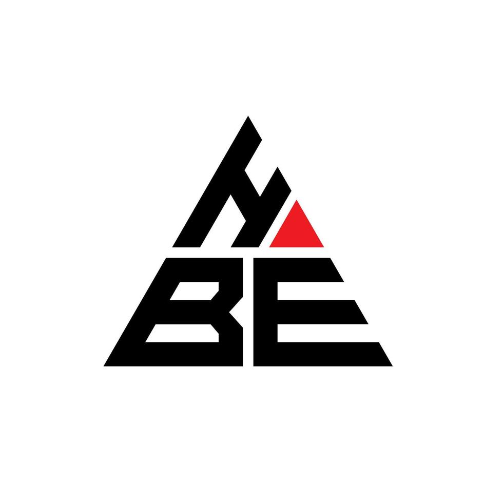 design de logotipo de letra triângulo hbe com forma de triângulo. monograma de design de logotipo de triângulo hbe. modelo de logotipo de vetor de triângulo hbe com cor vermelha. logotipo triangular hbe logotipo simples, elegante e luxuoso.