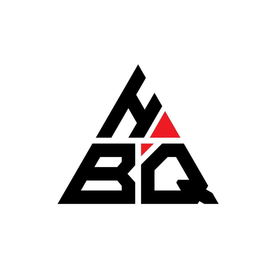 design de logotipo de letra triângulo hbq com forma de triângulo. monograma de design de logotipo de triângulo hbq. modelo de logotipo de vetor de triângulo hbq com cor vermelha. logotipo triangular hbq logotipo simples, elegante e luxuoso.