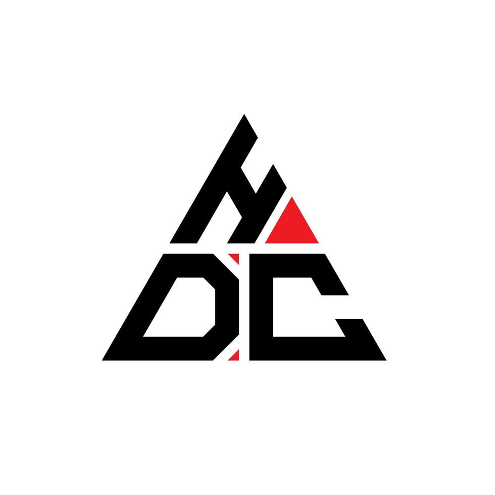 design de logotipo de letra triângulo hdc com forma de triângulo. monograma de design de logotipo de triângulo hdc. modelo de logotipo de vetor de triângulo hdc com cor vermelha. logotipo triangular hdc logotipo simples, elegante e luxuoso.