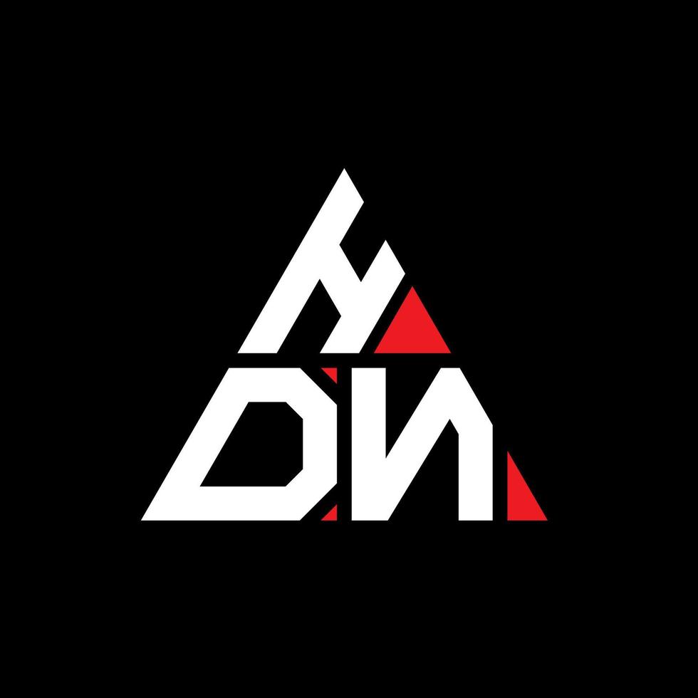 design de logotipo de letra triângulo hdn com forma de triângulo. monograma de design de logotipo de triângulo hdn. modelo de logotipo de vetor de triângulo hdn com cor vermelha. logotipo triangular hdn logotipo simples, elegante e luxuoso.