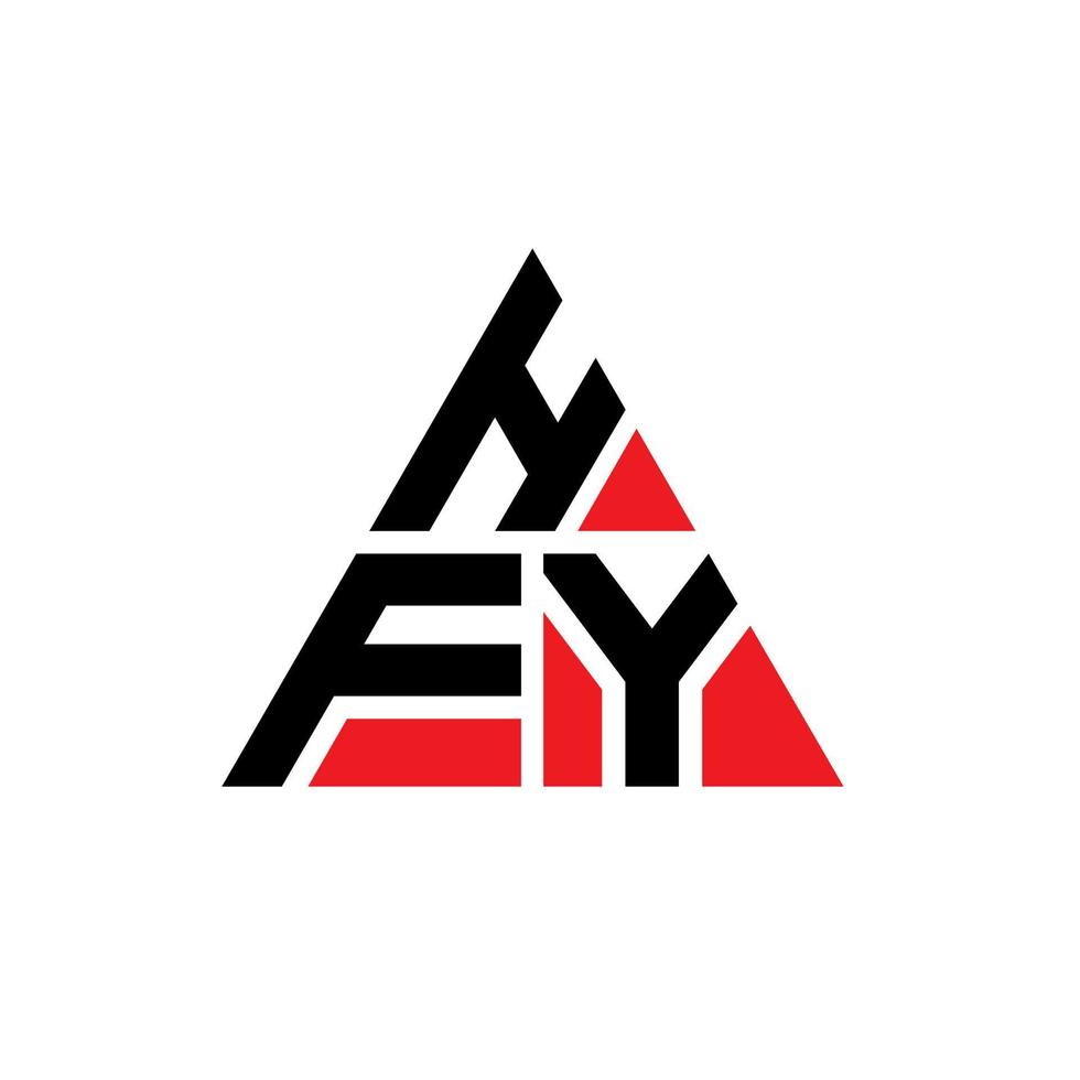 design de logotipo de letra triangular hfy com forma de triângulo. monograma de design de logotipo de triângulo hfy. modelo de logotipo de vetor de triângulo hfy com cor vermelha. hfy logotipo triangular logotipo simples, elegante e luxuoso.