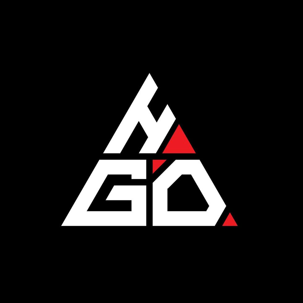 design de logotipo de letra triângulo hgo com forma de triângulo. monograma de design de logotipo de triângulo hgo. modelo de logotipo de vetor de triângulo hgo com cor vermelha. logotipo triangular hgo logotipo simples, elegante e luxuoso.