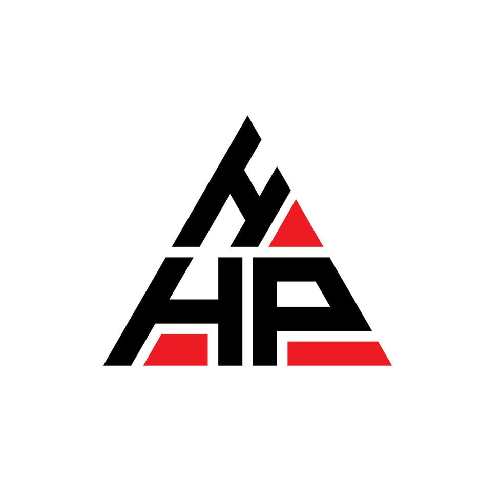 design de logotipo de letra triângulo hhp com forma de triângulo. monograma de design de logotipo de triângulo hhp. modelo de logotipo de vetor de triângulo hhp com cor vermelha. logotipo triangular hhp logotipo simples, elegante e luxuoso.