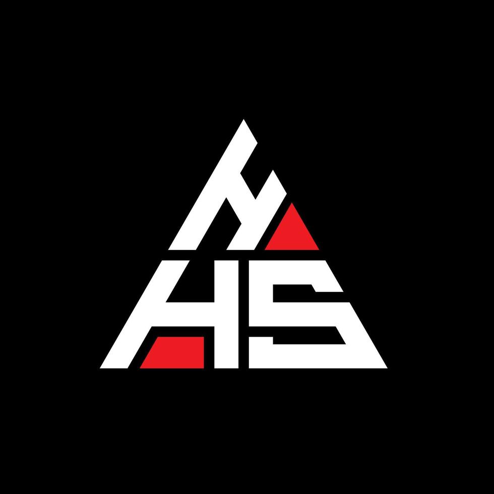 design de logotipo de letra triangular hhs com forma de triângulo. monograma de design de logotipo de triângulo hhs. modelo de logotipo de vetor de triângulo hhs com cor vermelha. hhs logotipo triangular simples, elegante e luxuoso.