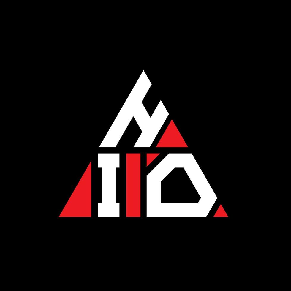 hio design de logotipo de carta triângulo com forma de triângulo. hio monograma de design de logotipo de triângulo. hio modelo de logotipo de vetor de triângulo com cor vermelha. hio logotipo triangular logotipo simples, elegante e luxuoso.