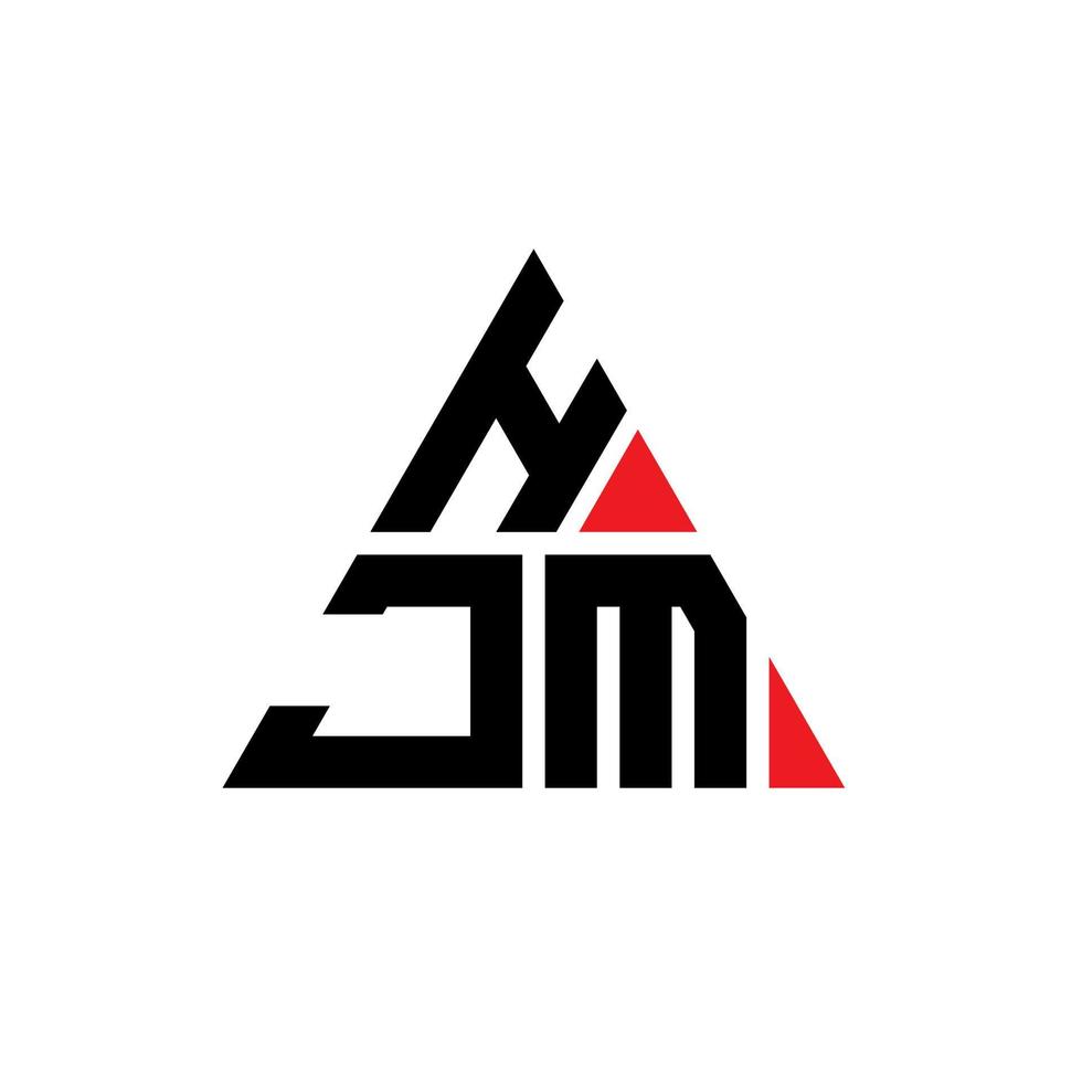 design de logotipo de letra de triângulo hjm com forma de triângulo. monograma de design de logotipo de triângulo hjm. modelo de logotipo de vetor de triângulo hjm com cor vermelha. logotipo triangular hjm logotipo simples, elegante e luxuoso.