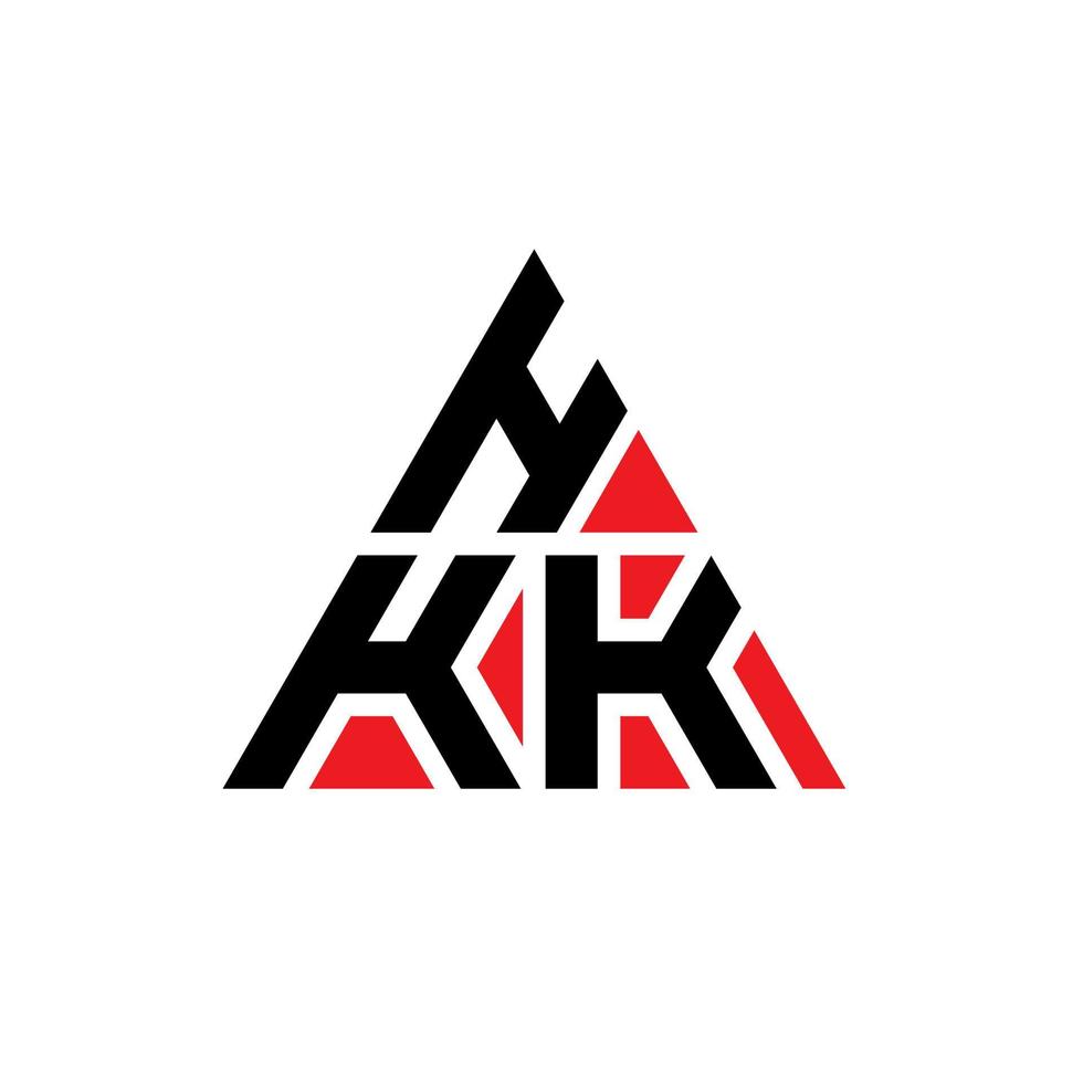design de logotipo de letra de triângulo hkk com forma de triângulo. monograma de design de logotipo de triângulo hkk. modelo de logotipo de vetor de triângulo hkk com cor vermelha. hkk logotipo triangular logotipo simples, elegante e luxuoso.